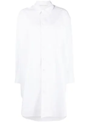 MSGM Ruffle Detail Shirt Dress | White | FARFETCH
