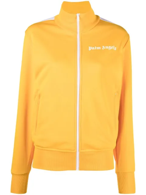Palm Angels logo-print zip-up track jacket