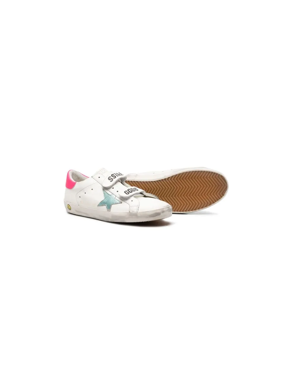 

Golden Goose Kids tenis 1 Drop con cierre autoadherente - Blanco