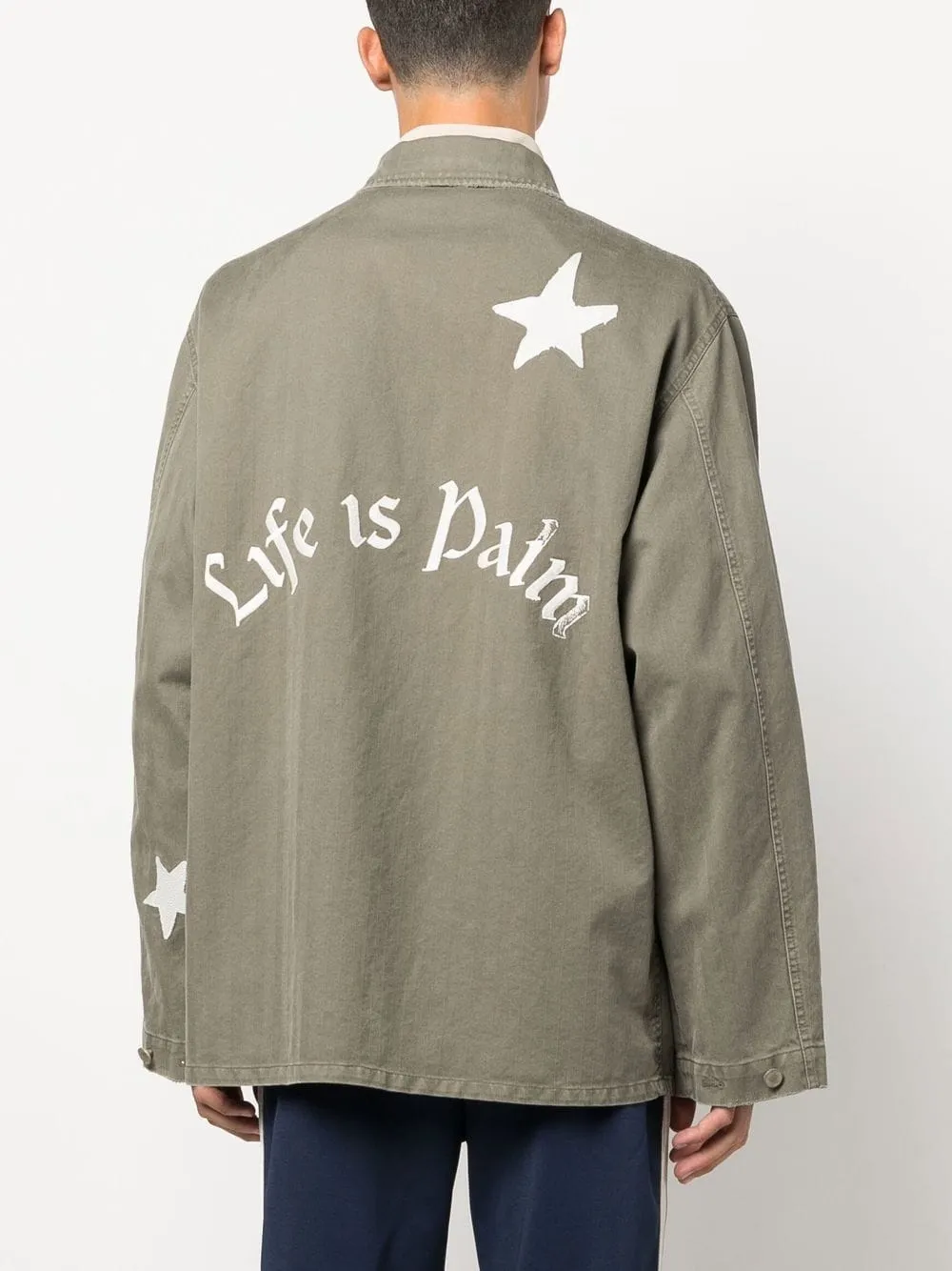 Palm Angels Life Is Palm wide-sleeve jacket - Groen