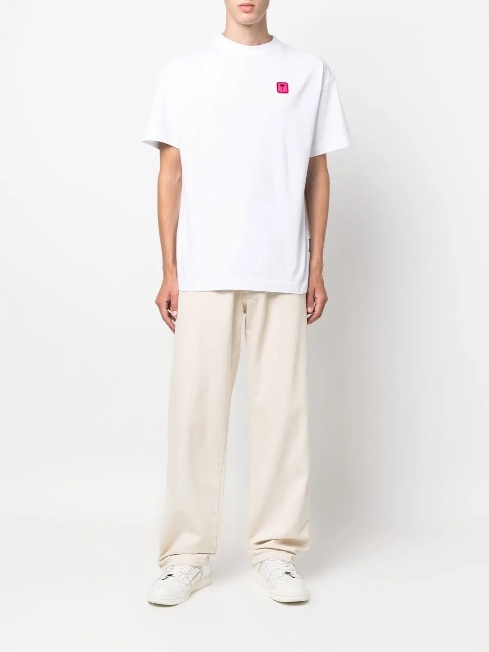 Palm Angels T-shirt met logopatch - Wit