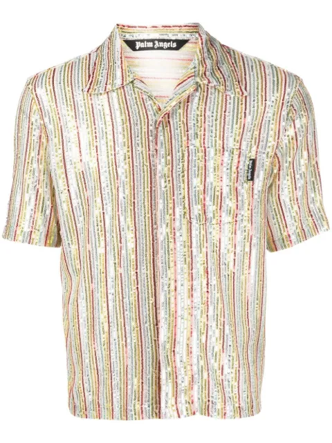 Palm Angels metallic-finish short-sleeve shirt