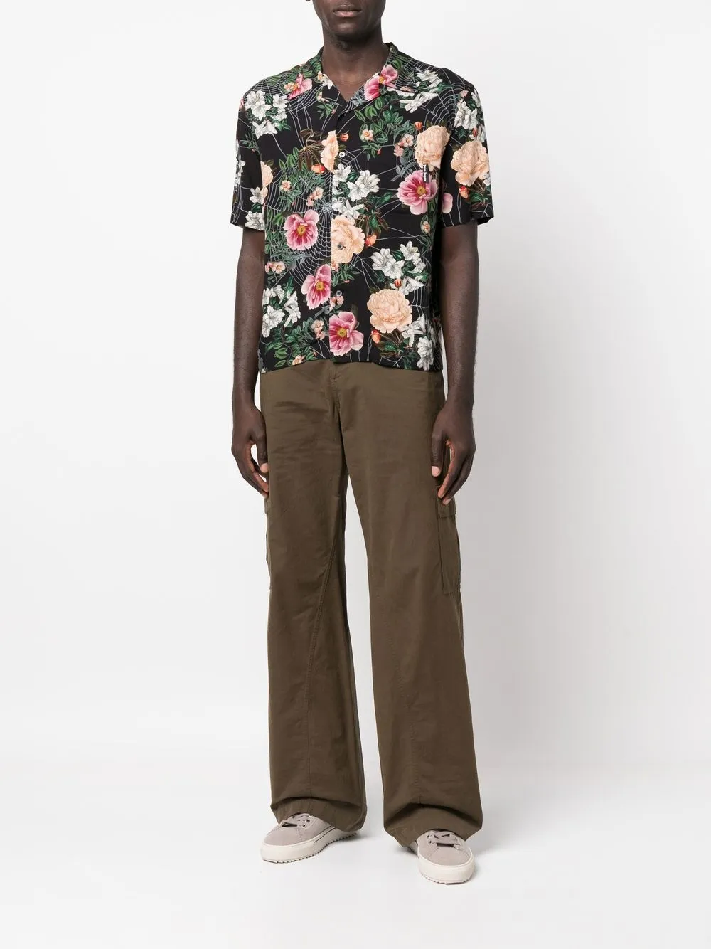 Palm Angels Overhemd met bloemenprint - Zwart