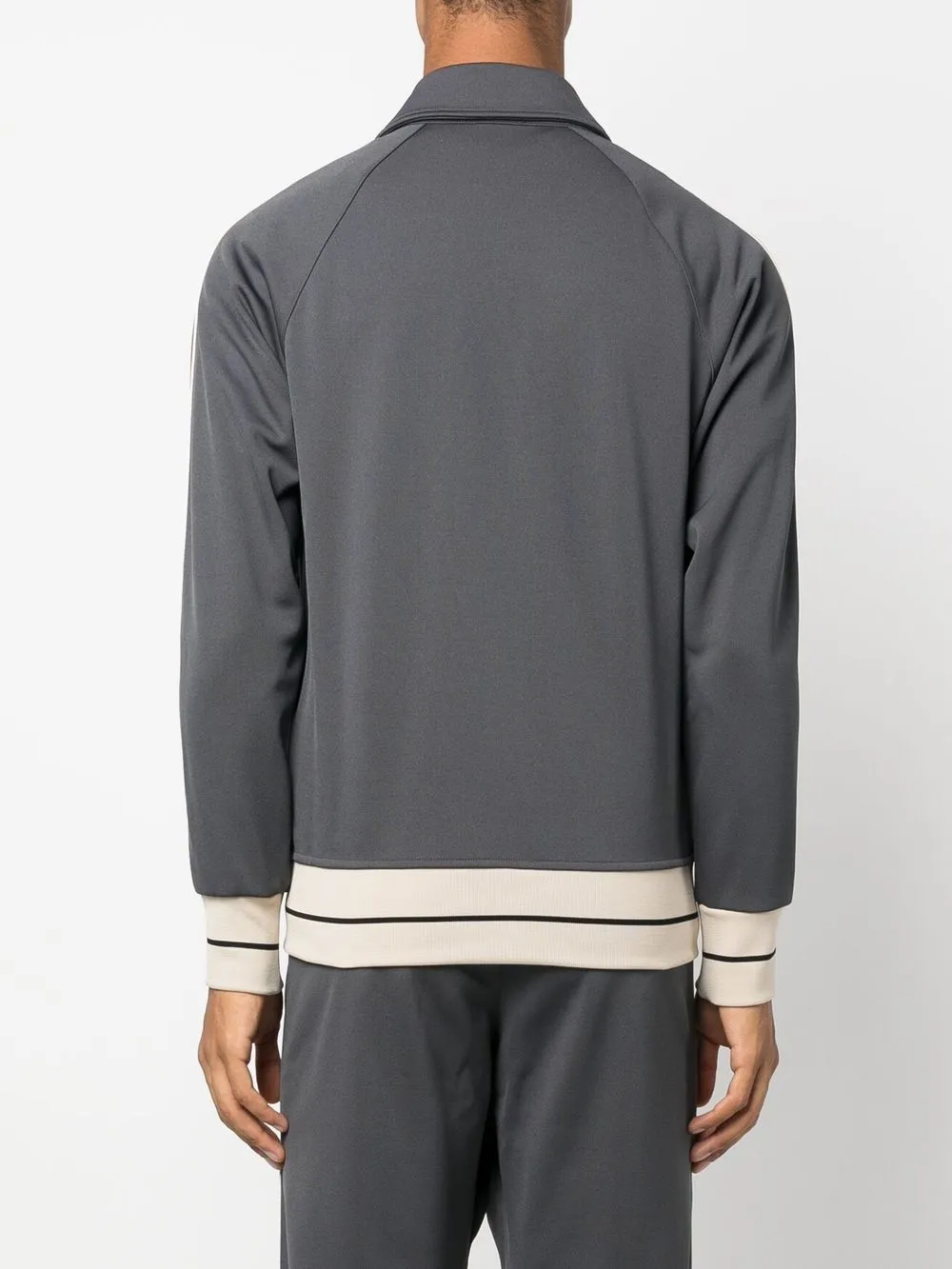 Palm Angels Tape-trim Track Sweatshirt In Grey