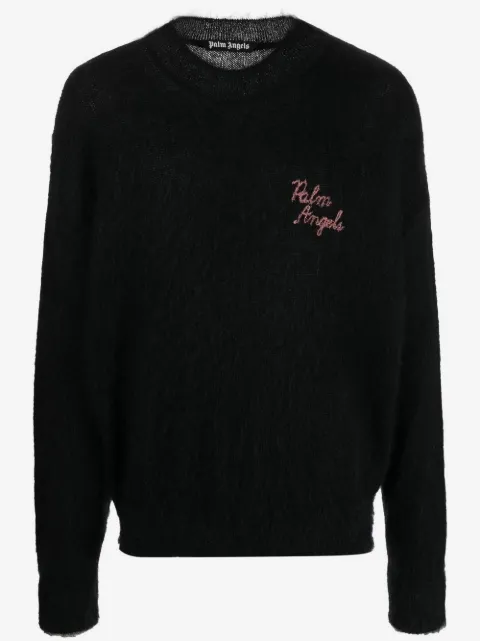 Palm Angels palm-motif crew-neck jumper