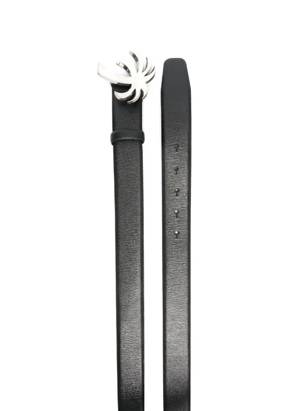Palm Angels Palm Tree-buckle Leather Belt | Black | FARFETCH PL