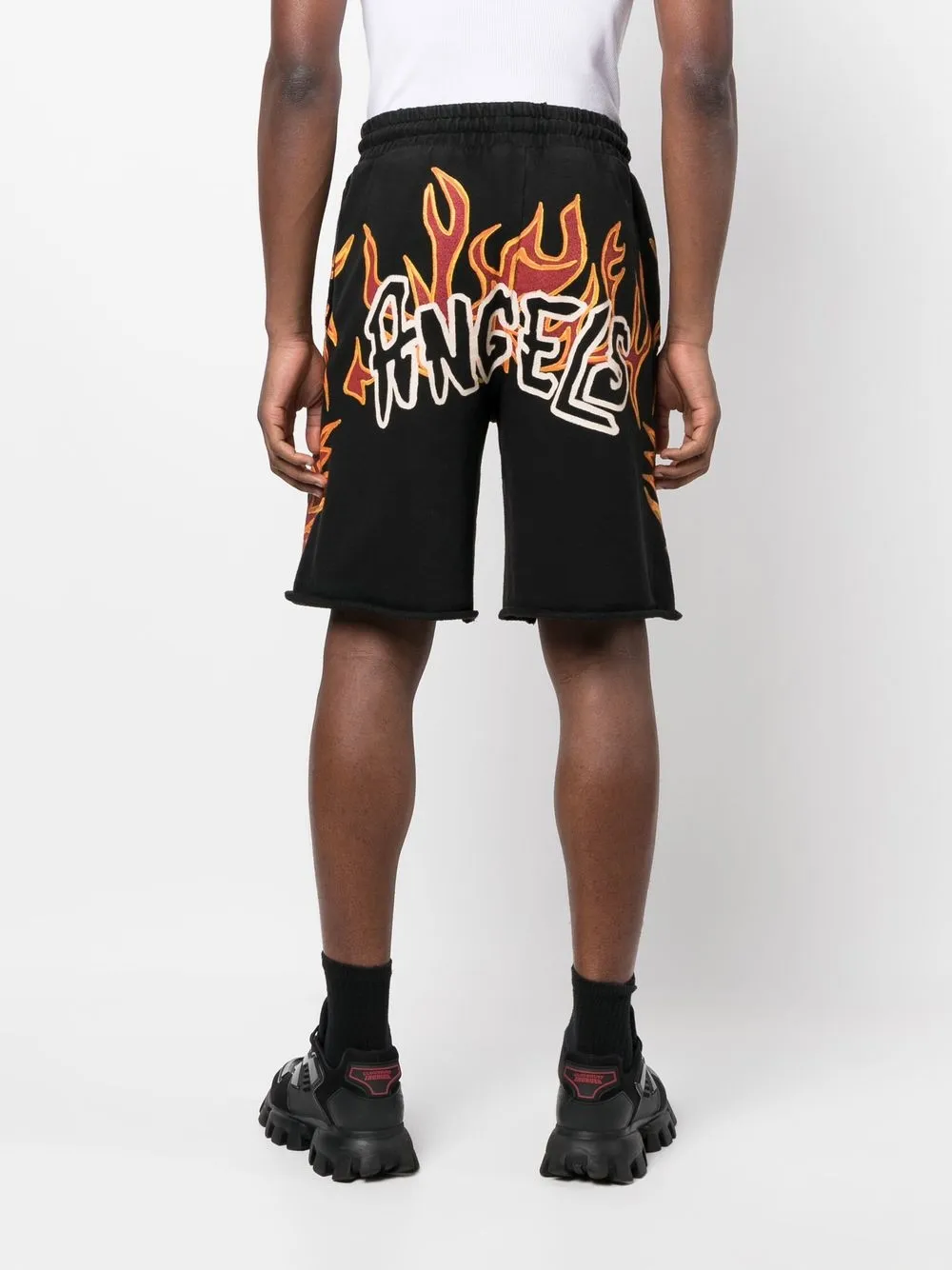 Palm Angels Graffiti Flames logo-print Shorts - Farfetch