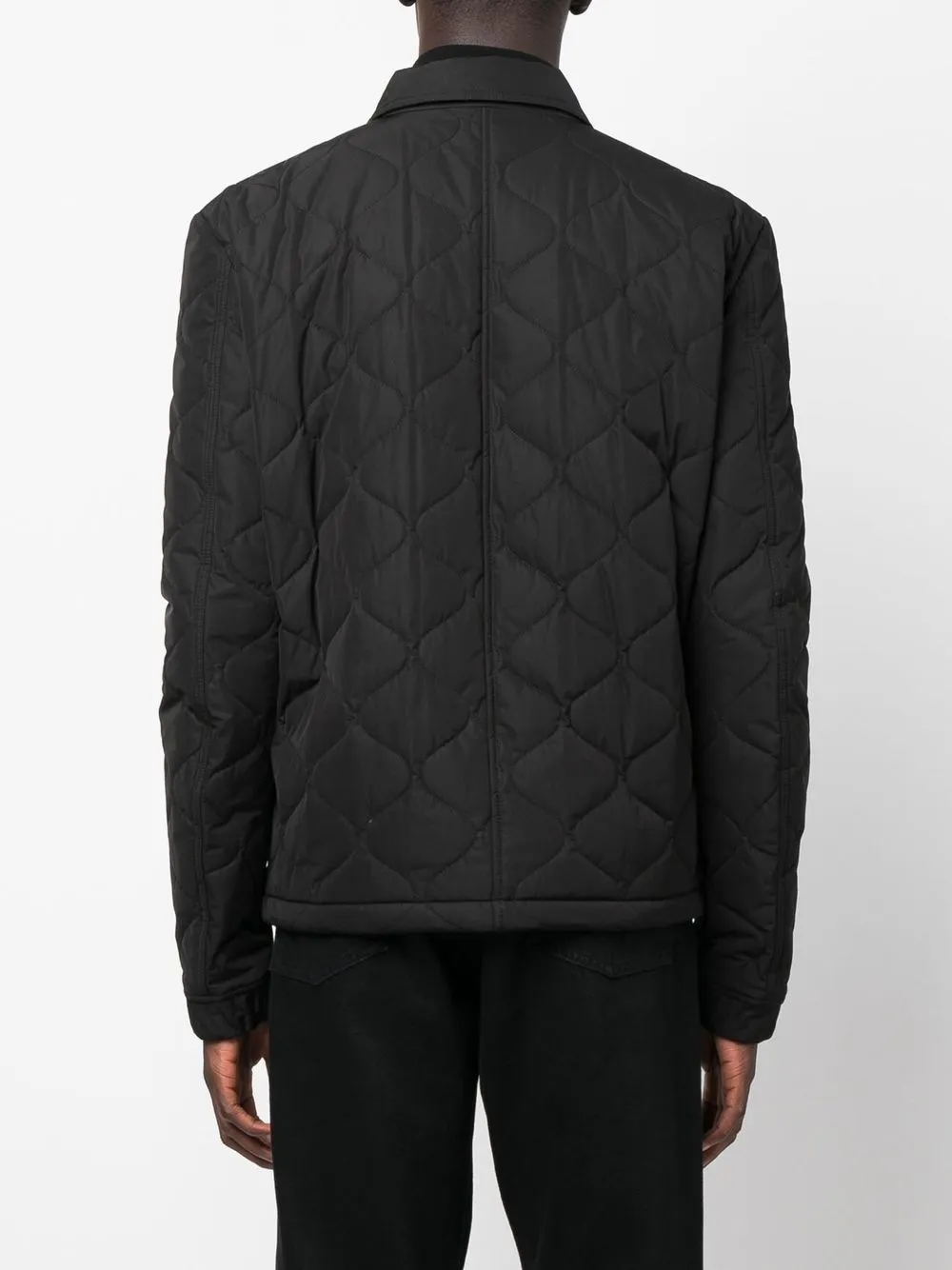 Shop Billionaire Embroidered Zip-up Quilted Jacket In Schwarz