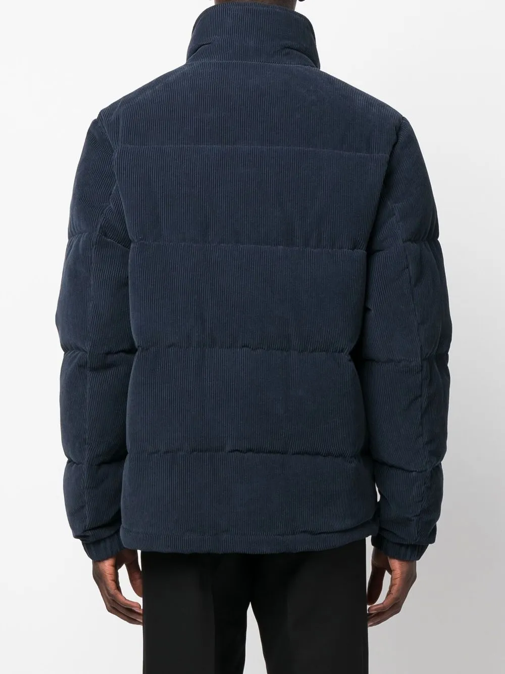 Shop Billionaire Logo-patch Corduroy Padded Jacket In Blau