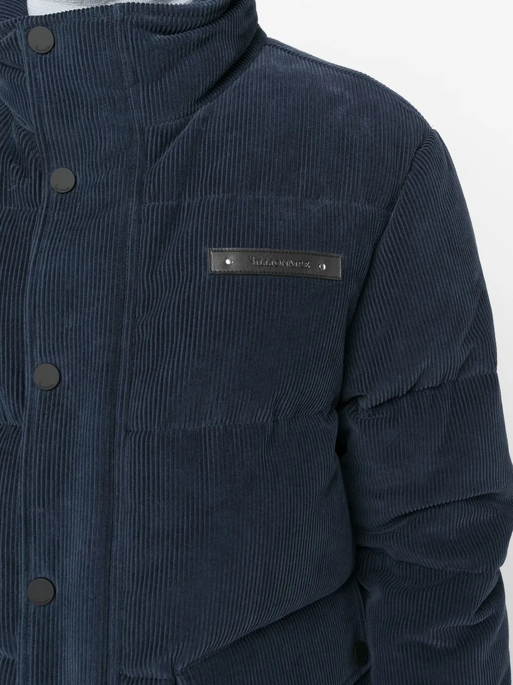 Shop Billionaire Logo-patch Corduroy Padded Jacket In Blau