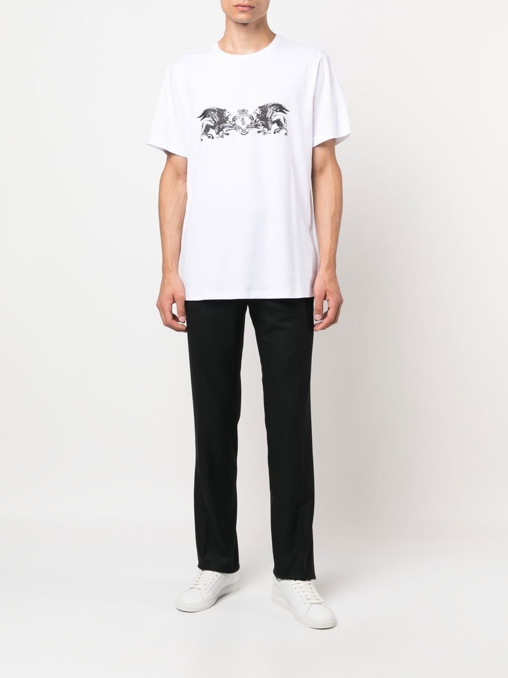Shop Billionaire Chest-logo Crew-neck T-shirt In White