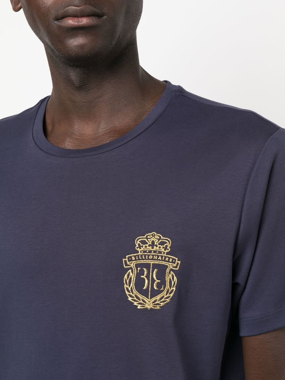 Shop Billionaire Crest-motif Short-sleeved T-shirt In Blue