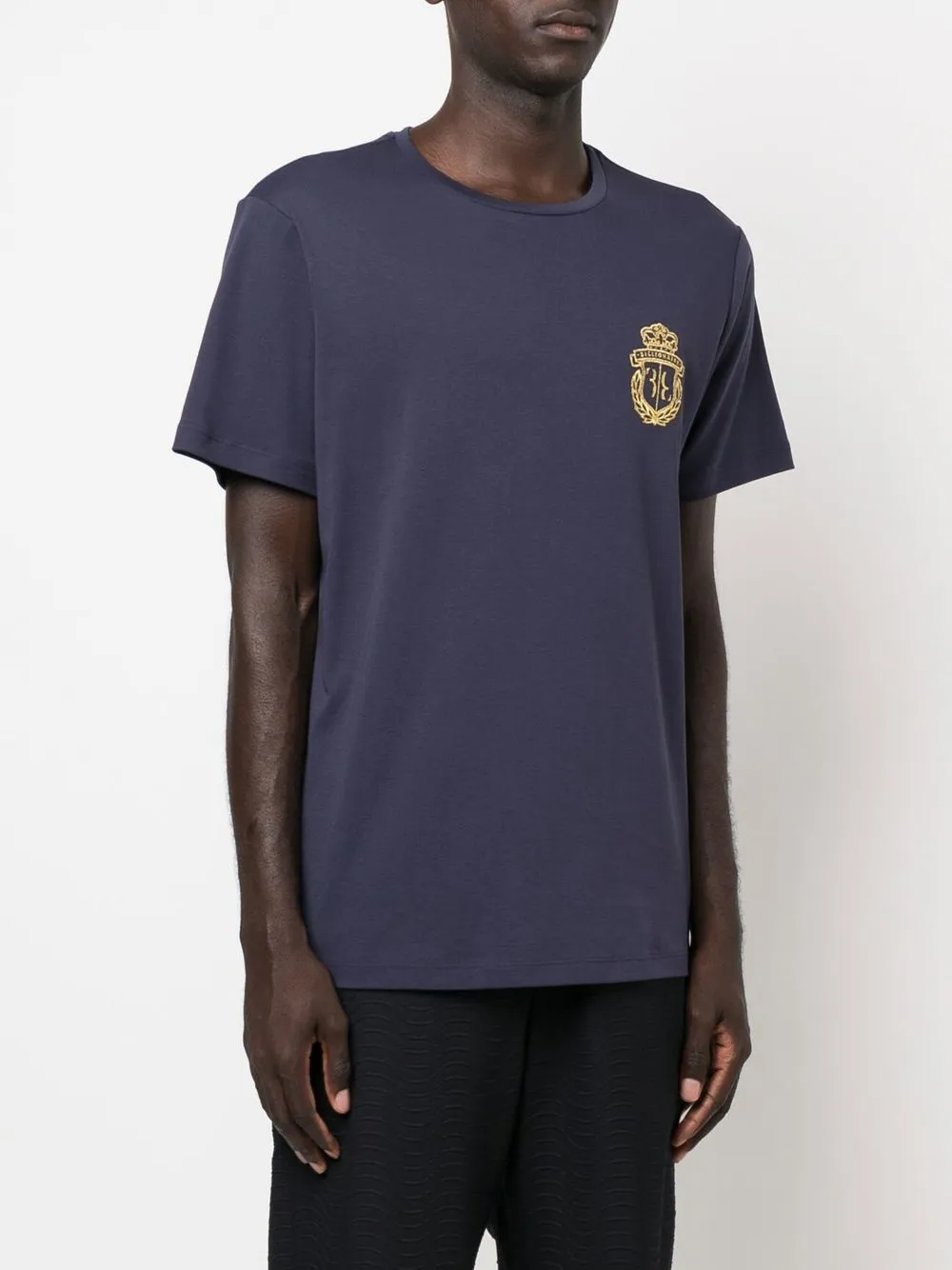 Billionaire Crest-motif Short-sleeved T-shirt In Blue