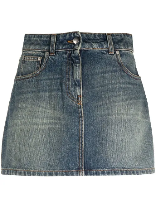 Minijupe en jean à motif d'étoiles - Palm Angels - Modalova