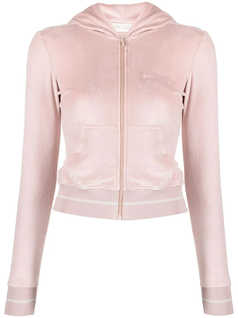 

Palm Angels chenille zipped hoodie - Pink