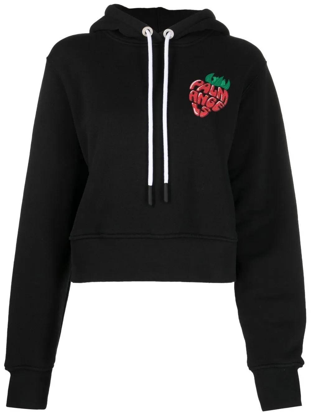 

Palm Angels hoodie corta con logo estampado - Negro