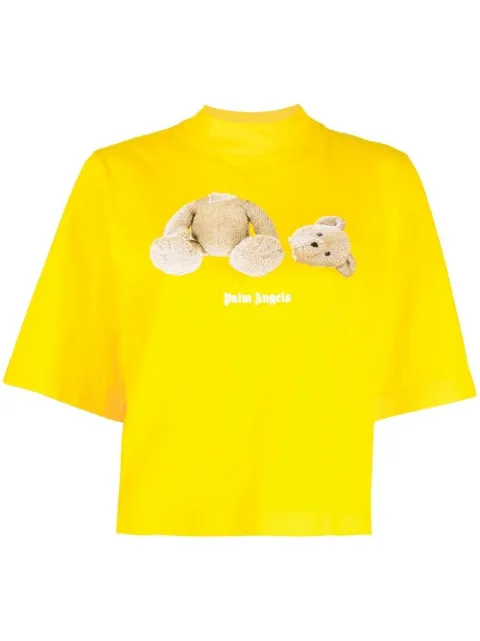 Palm Angels logo-print mock neck T-shirt