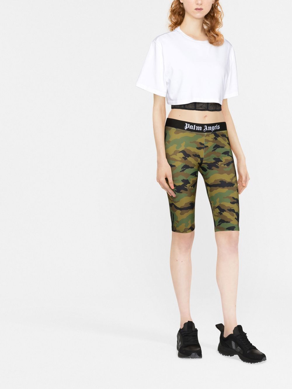 Palm Angels Fietsshorts met camouflageprint - Groen