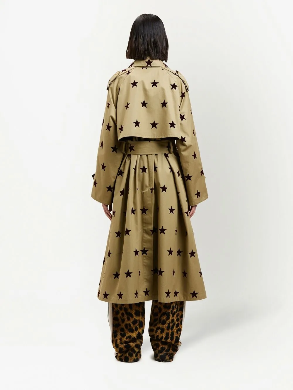 Palm Angels We Are Stars Trench Coat In Braun