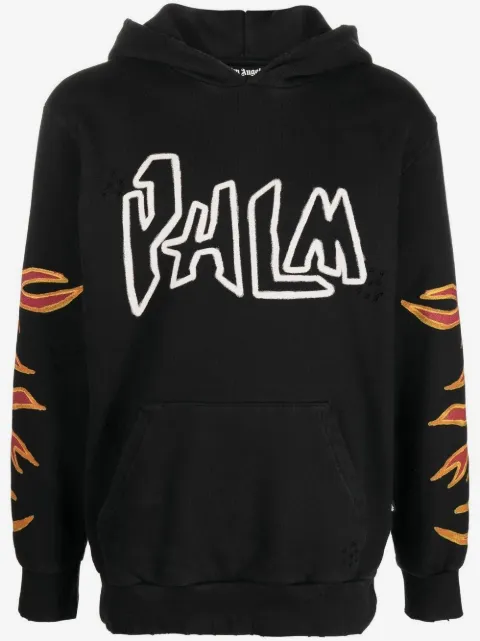 Palm Angels hoodie con llamas estampadas