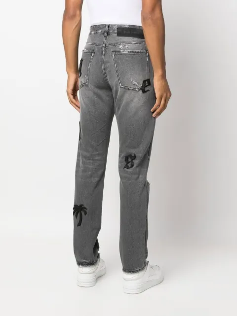 JEANS WITH STAR INLAYS 8  PALM ANGELS