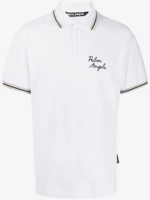 Palm Angels logo-embroidered polo shirt