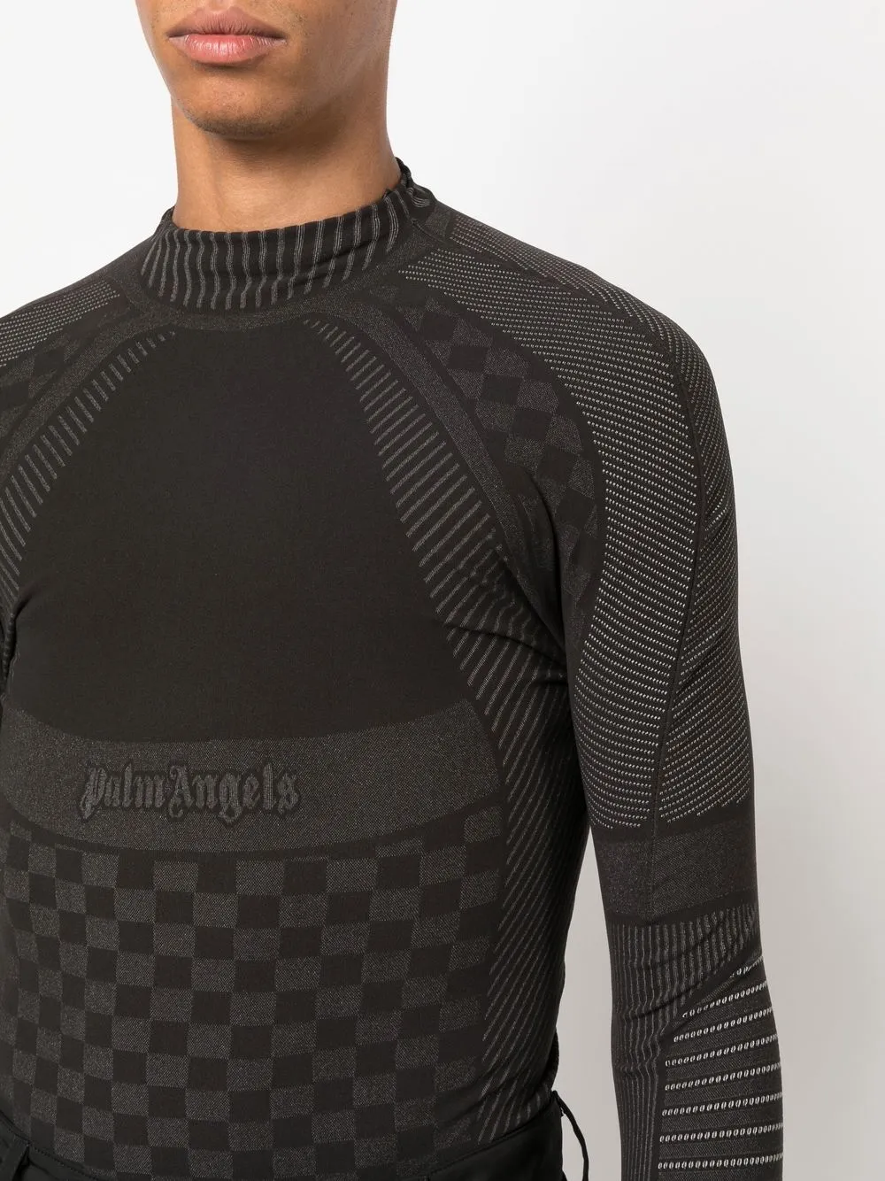 check-print compression top