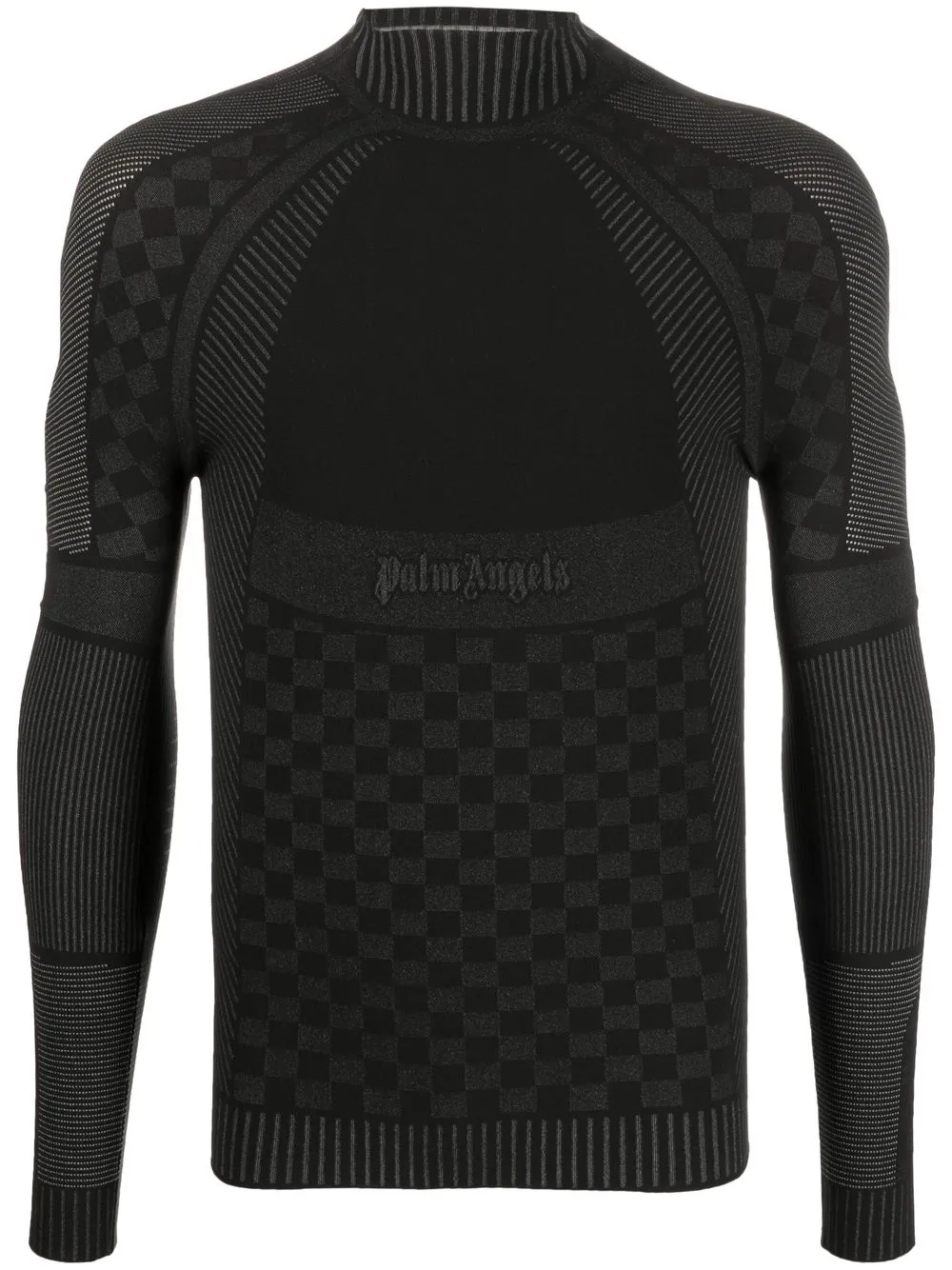 

Palm Angels check-print compression top - Black