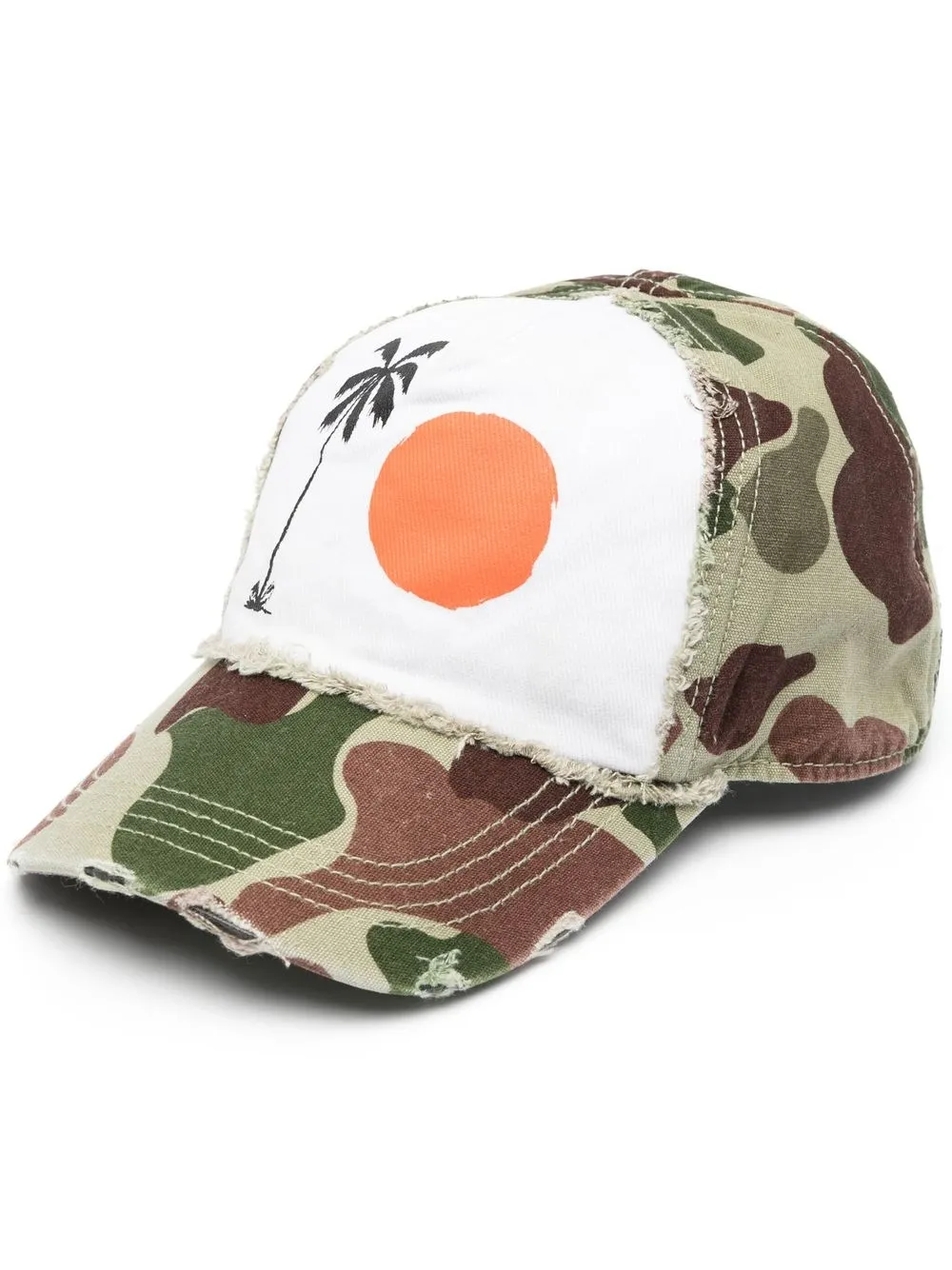 

Palm Angels gorra con motivo militar y estampado de atardecer - Verde