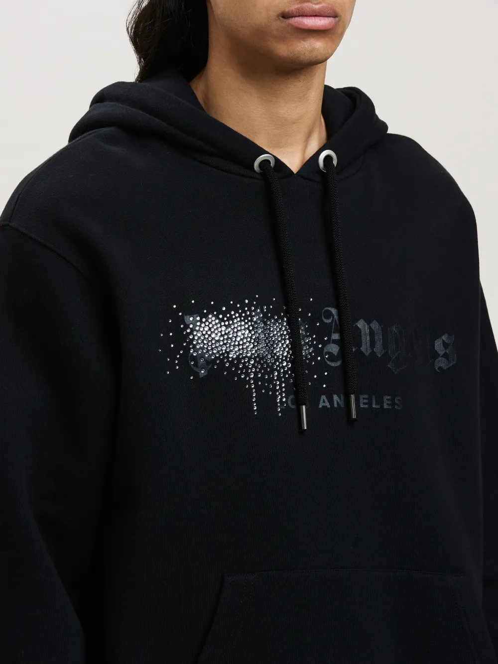 RHINESTONE SPRAYED HOODIE in black - Palm AngelsÂ® Official