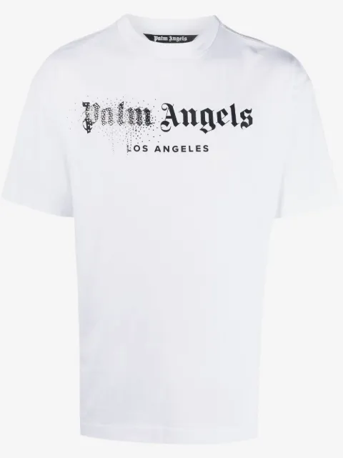 Palm Angels rhinestone sprayed logo-print T-shirt