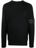 Billionaire snakeskin-effect fine-knit jumper - Black