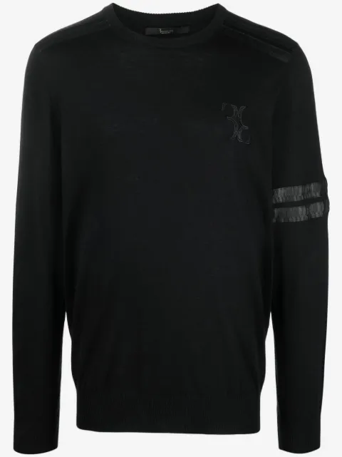 Billionaire snakeskin-effect fine-knit jumper 
