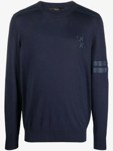 Billionaire snakeskin-effect fine-knit jumper 