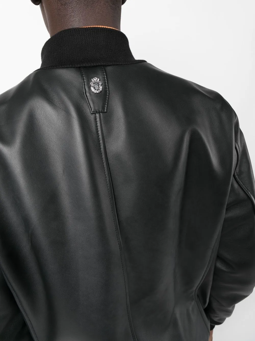 Billionaire Zipup Leather Bomber Jacket In Schwarz ModeSens