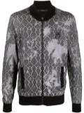 Billionaire embroidered logo-crest bomber jacket - Black