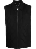 Billionaire embroidered quilted gilet - Black