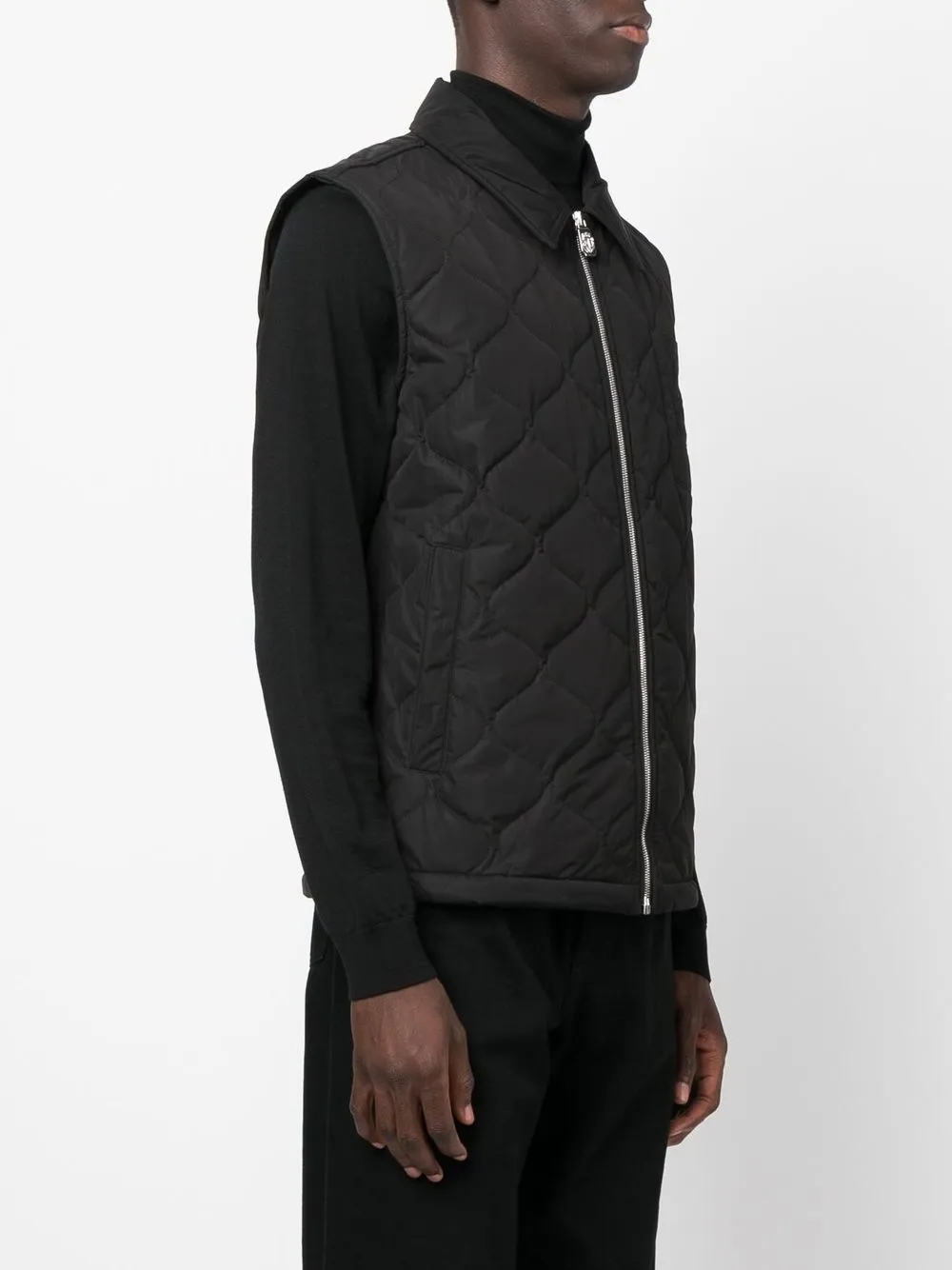 Shop Billionaire Embroidered Quilted Gilet In Schwarz