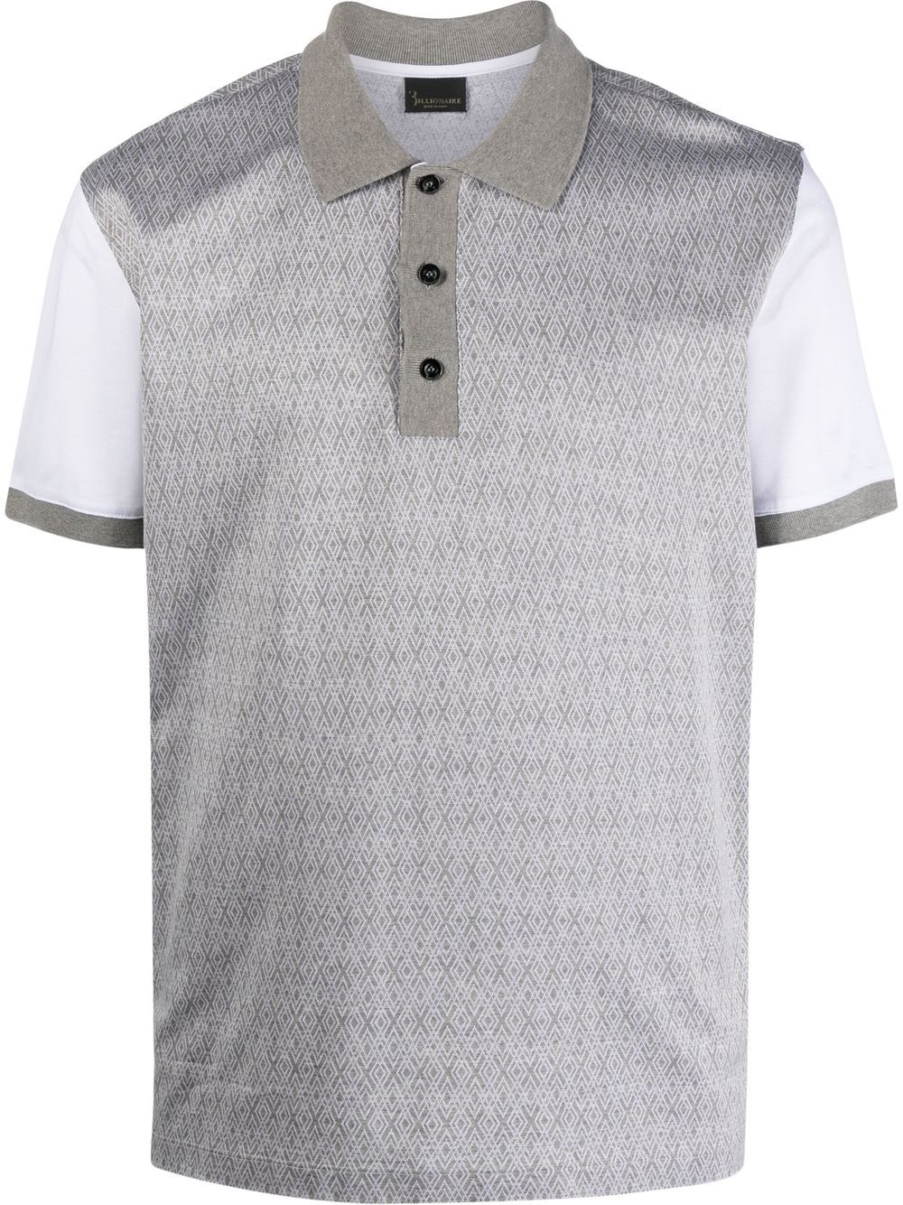 two-tone cotton polo shirt