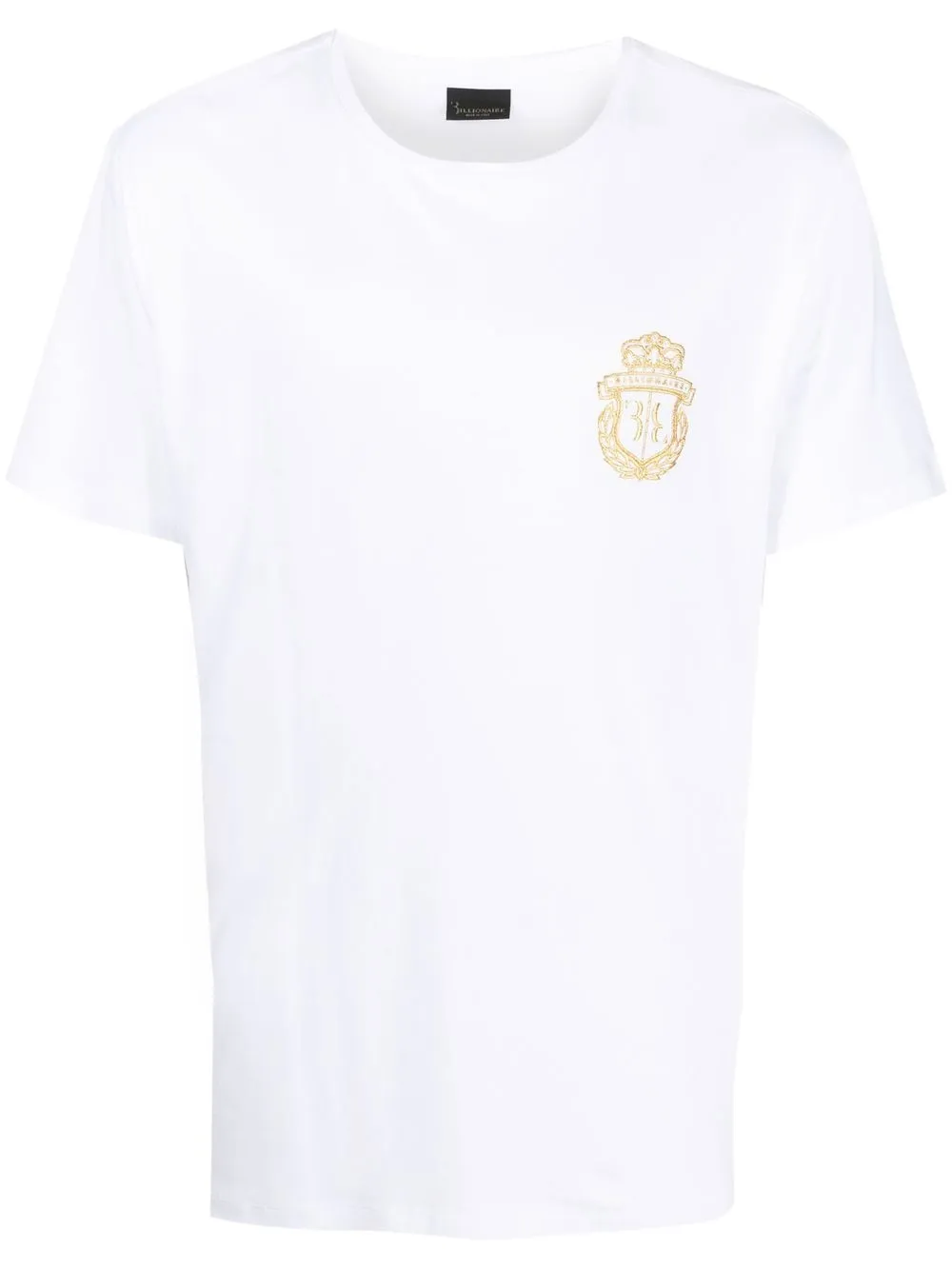 

Billionaire playera manga corta con distintivo - Blanco