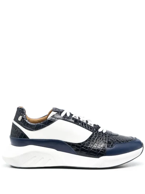 Billionaire Runner croc-embossed low 