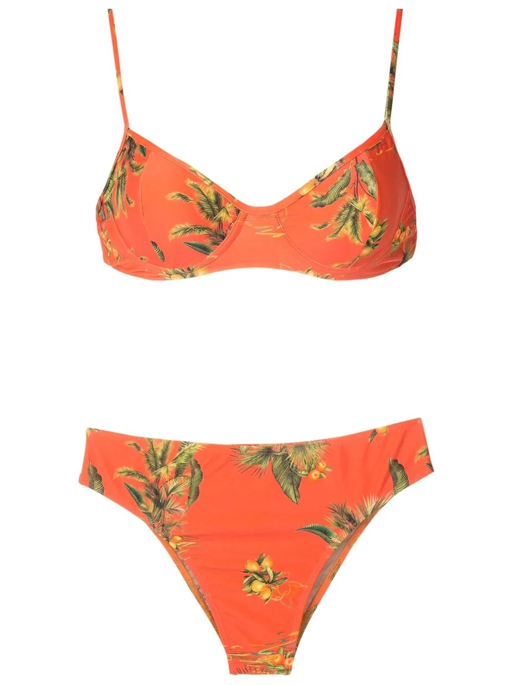 lygia & nanny bikini à fleurs - orange