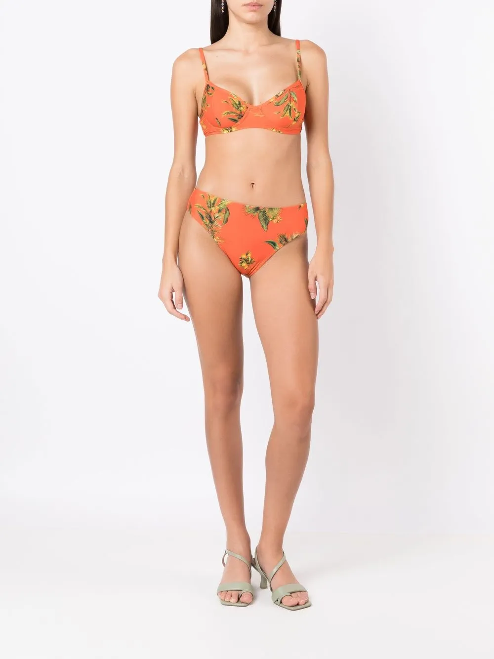 Lygia & Nanny Bikini met bloemenprint - Oranje