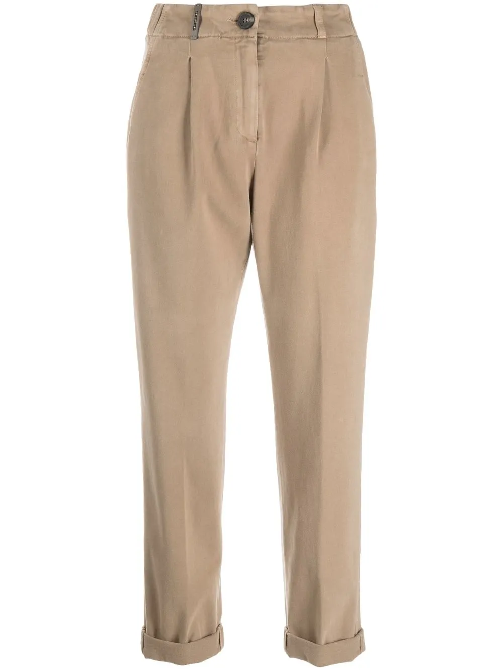 

Peserico tapered cropped trousers - 447 BROWN