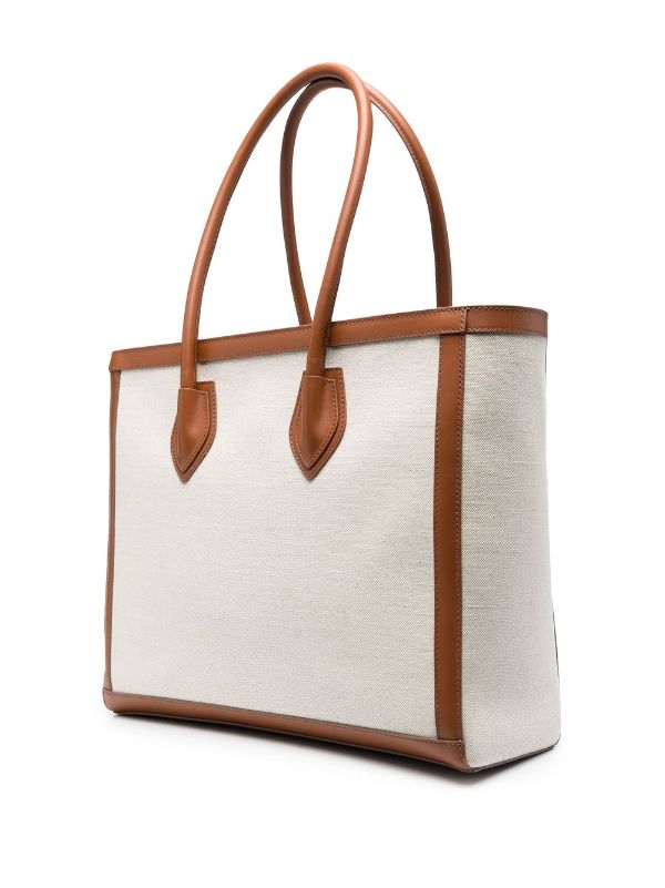 women's leather canvas garden party tote bag Crossbody
