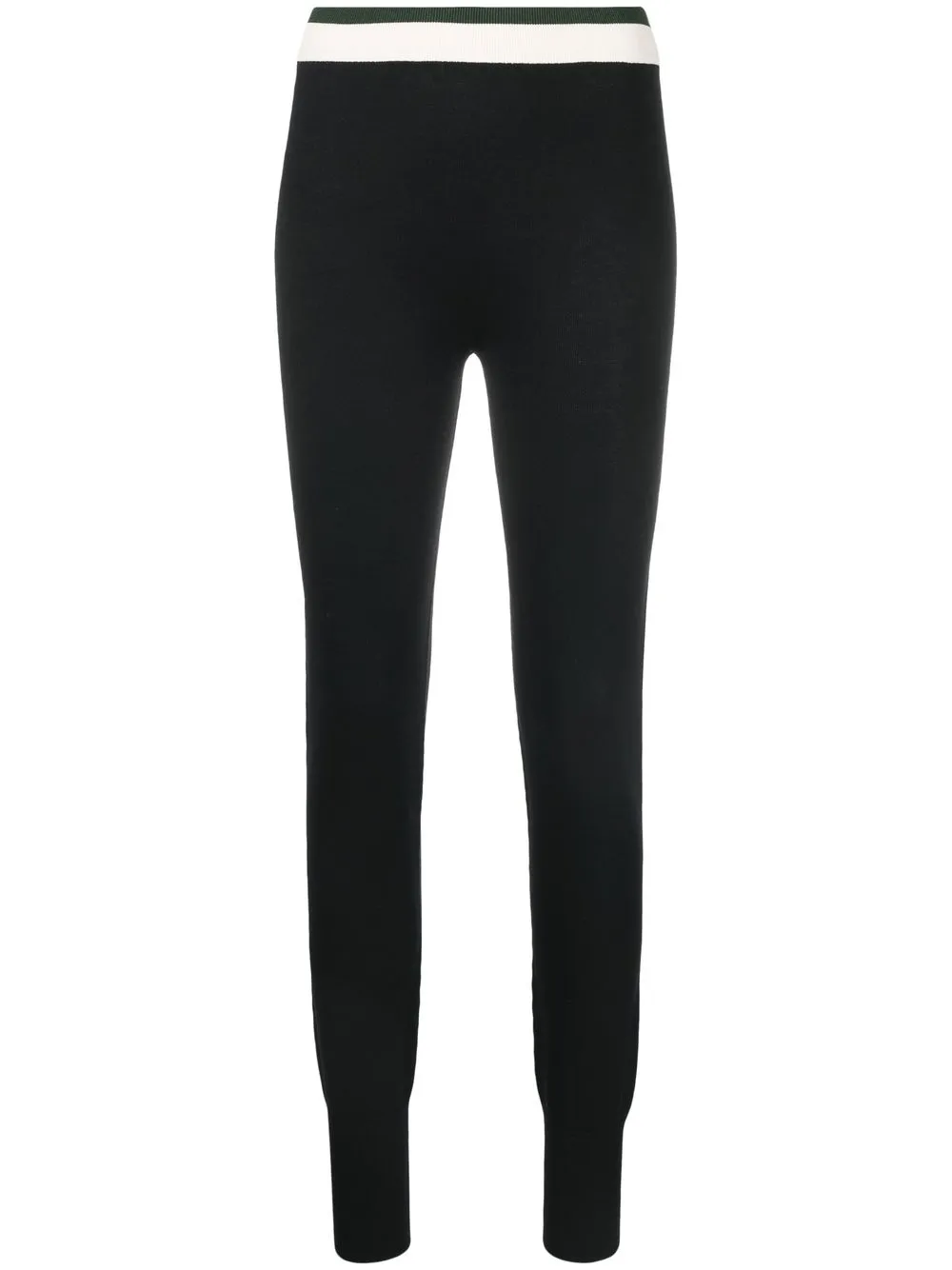 

Jil Sander contrast-stripe knitted leggings - Black