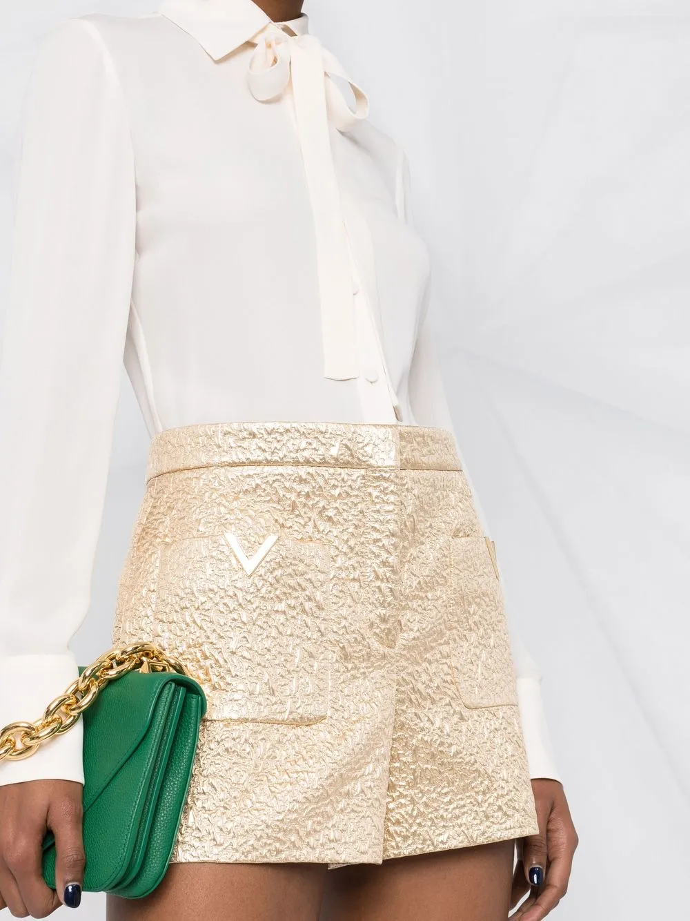 Valentino Garavani - Playsuit met strik - dames - zijde/Viscose/zijde