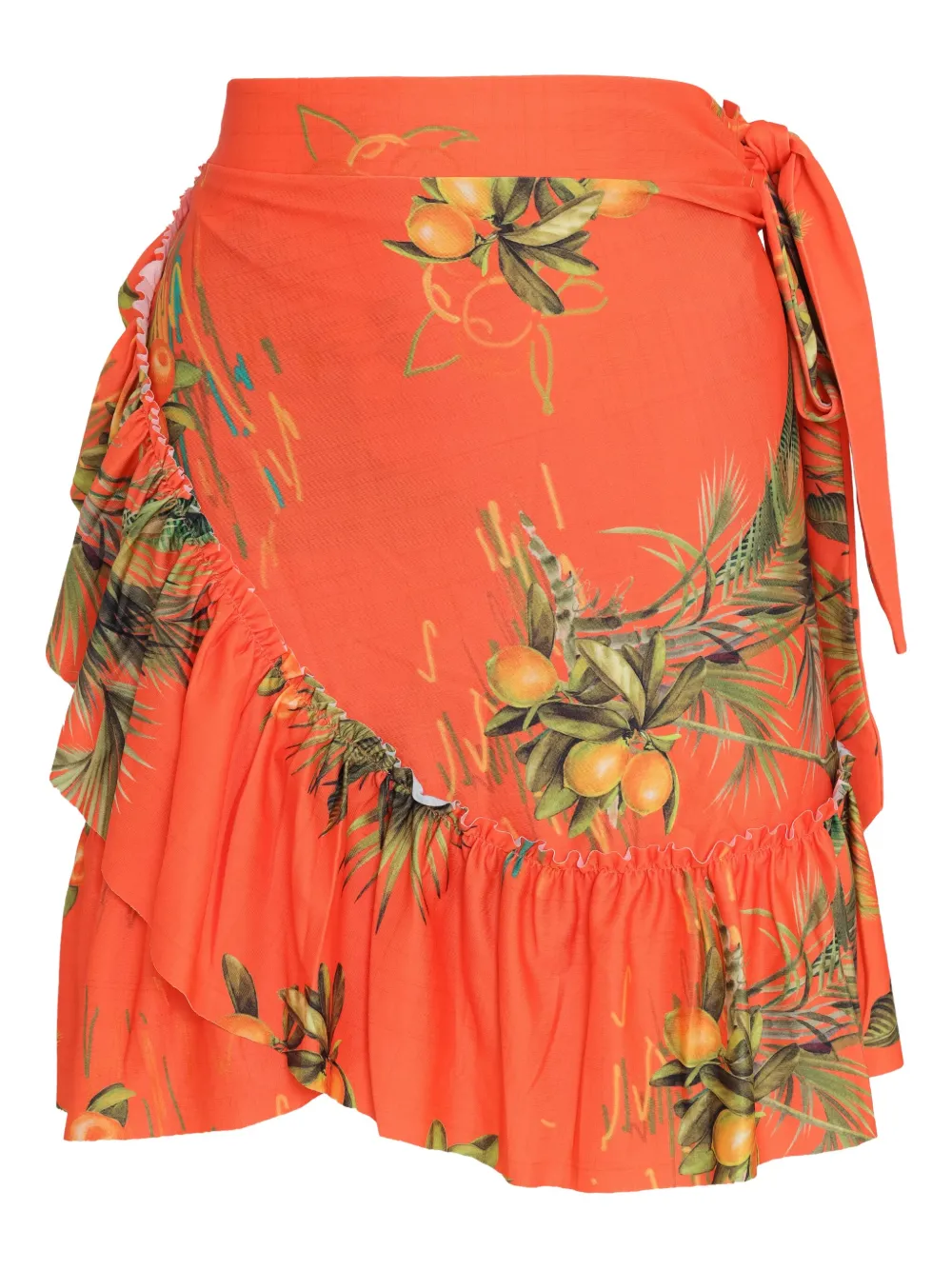 Lygia & Nanny Ruffled Wrap Mini Skirt In Multi