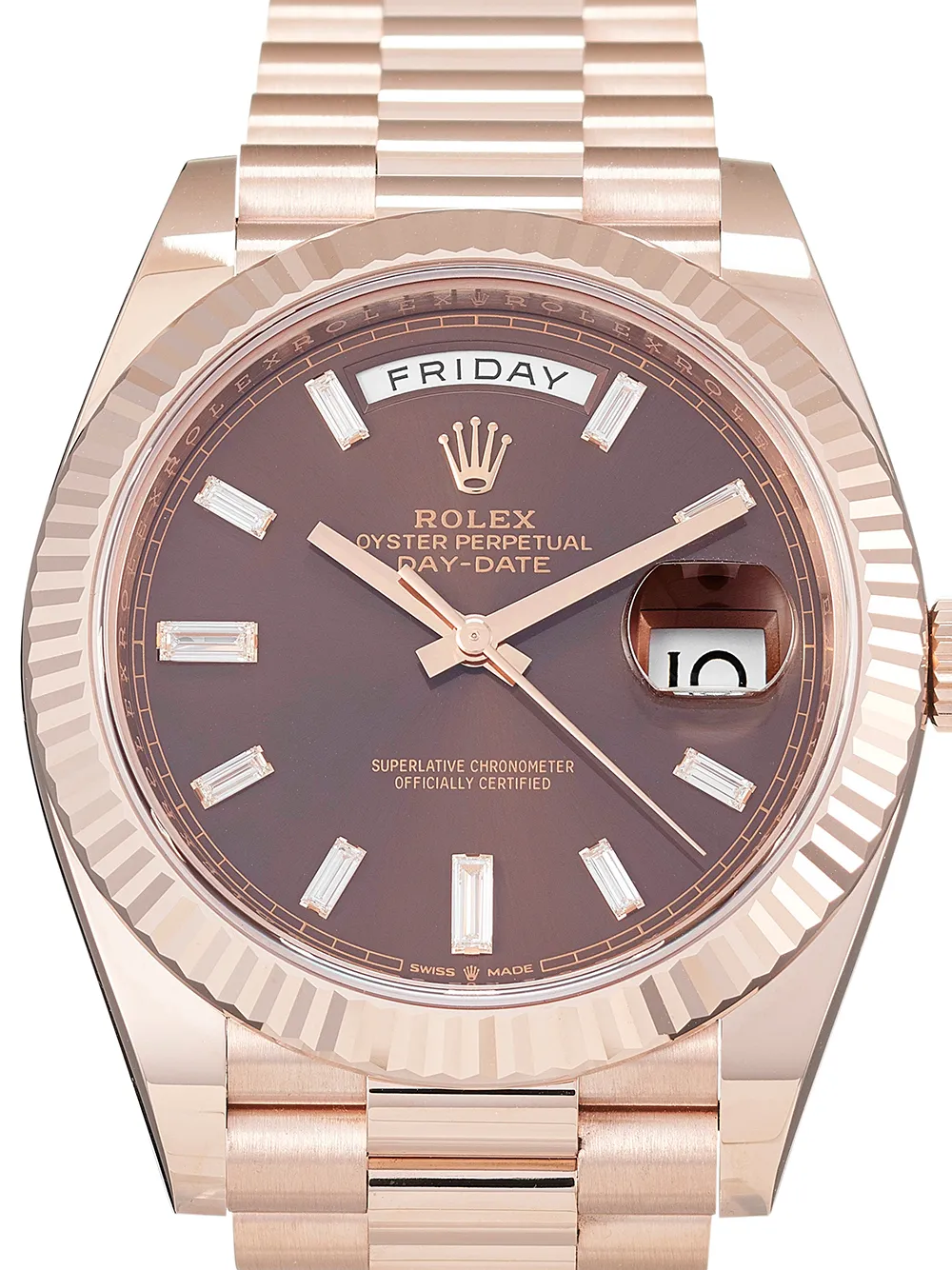 Rolex 2022 ongedragen Day-Date horloge - Bruin