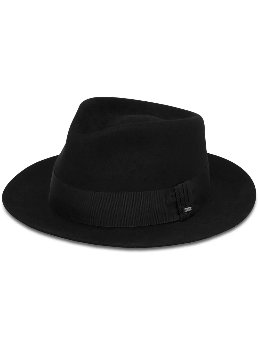 

Saint Laurent sombrero con placa del logo - 1000 -Black